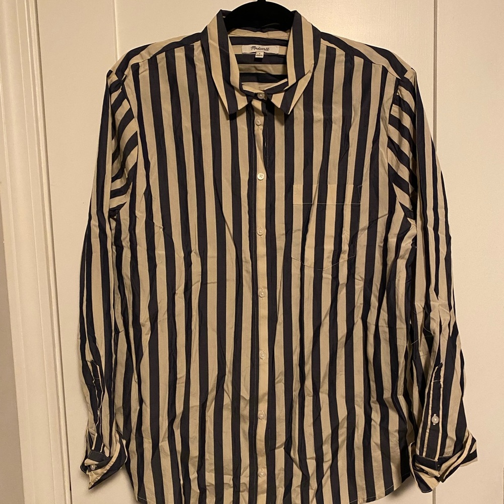 Madewell tunic shirt in Hampden stripe